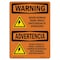 Signmission OSHA WARNING Sign, Never Remove Panel Bilingual, 10in X 7in Rigid Plastic, 7" W, 10" L, Landscape OS-WS-P-710-L-12691 - alternate 1